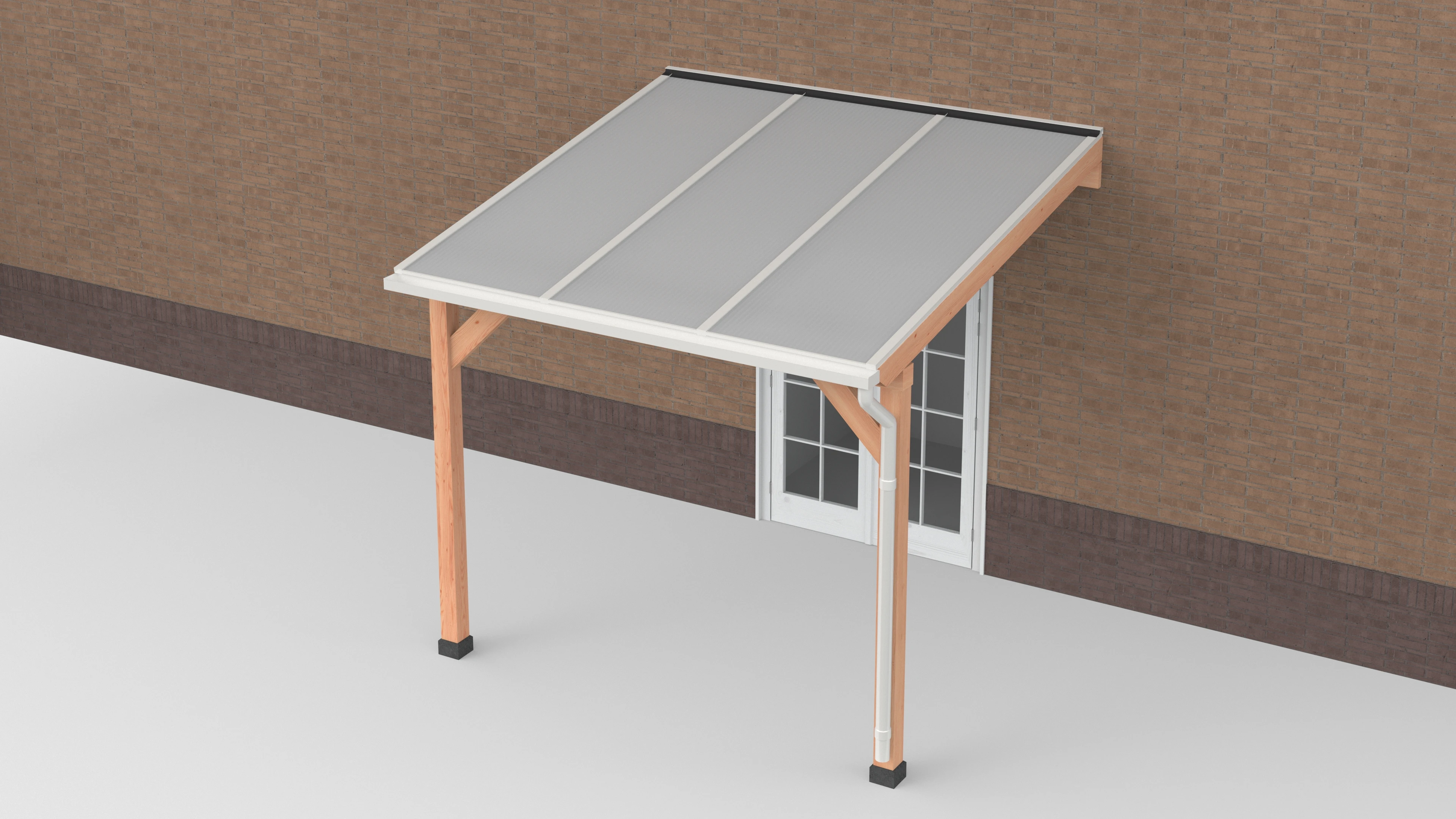 Douglas Terrasoverkapping Geschaafd Wit Opaal Polycarbonaat 300 x 300 cm - Afbeelding 1